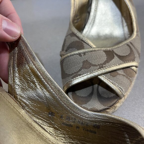 Women’s Coach Espadrille Wedge Sandals (Beige, Size 9 US) - Picture 7 of 7